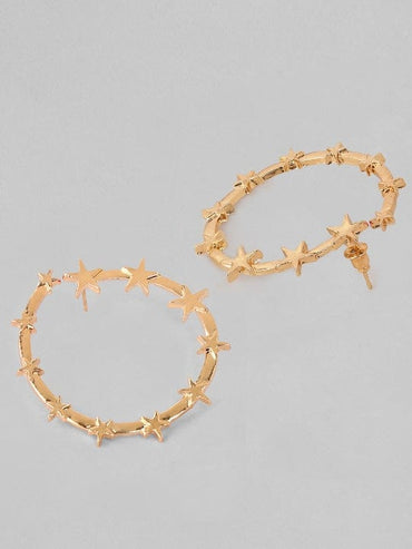 Rubans Gold-Plated Handcrafted Circular Hoop Earrings Earrings