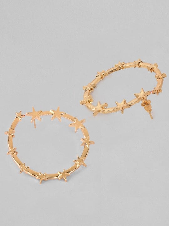 Rubans Gold-Plated Handcrafted Circular Hoop Earrings Earrings