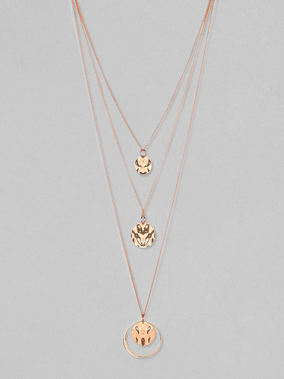 Tokyo Talkies Rose Gold-Plated Handcrafted Multi Layer Chain Necklace Necklaces, Necklace Sets, Chains & Mangalsutra