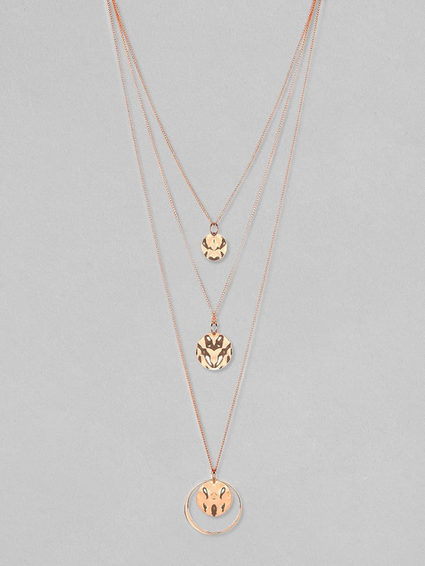 Rubans Rose Gold-Plated Handcrafted Multi Layer Chain Necklace Necklaces, Necklace Sets, Chains & Mangalsutra