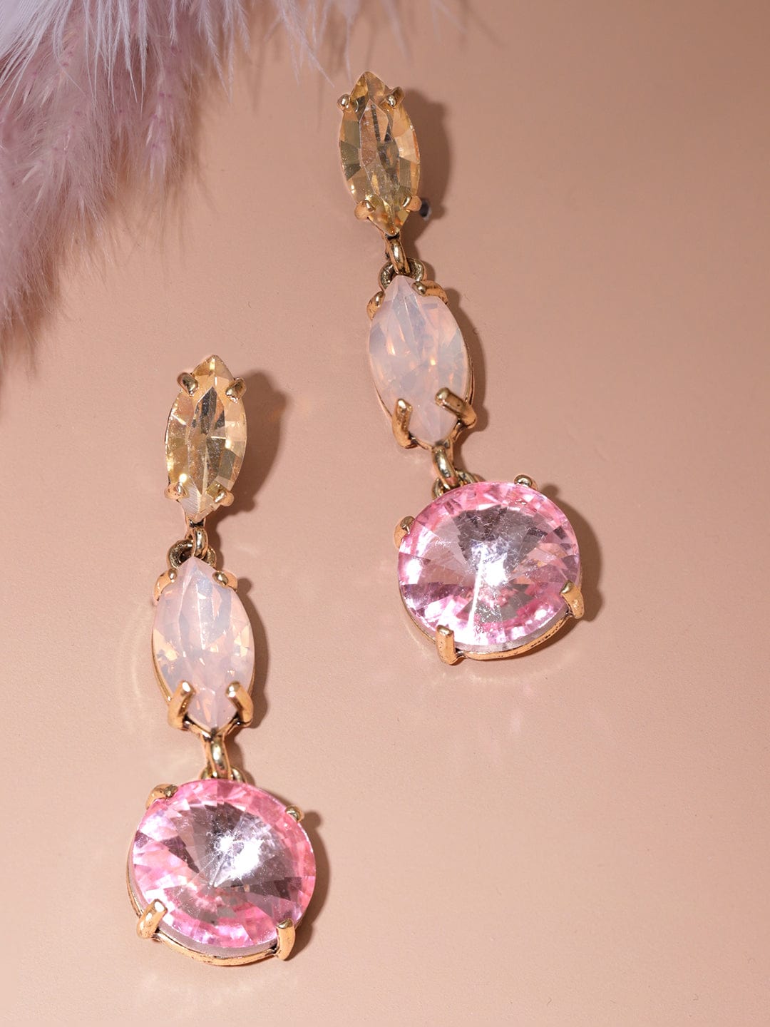 Tokyo Talkies Rubans Gold-Plated Crystal Drop Earrings Earrings
