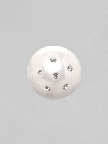 Rubans White Pearl Zirconia Stud Earrings Earrings