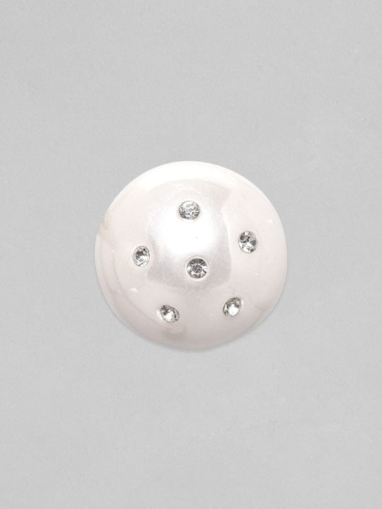 Rubans White Pearl Zirconia Stud Earrings Earrings