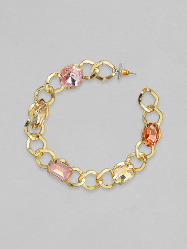 Rubans Fashion Accessories Gold-Plated Handcrafted Half Hoop Earrings Earrings