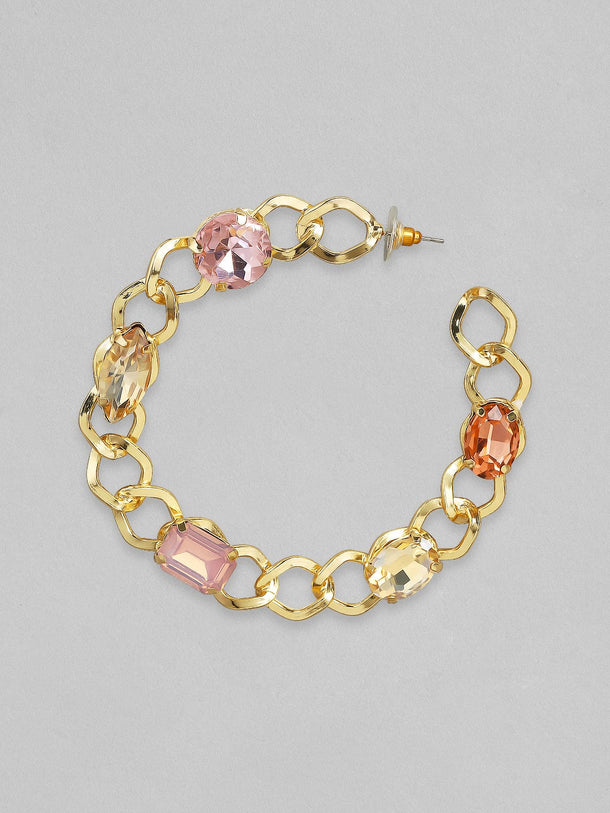 Rubans Fashion Accessories Gold-Plated Handcrafted Half Hoop Earrings Earrings