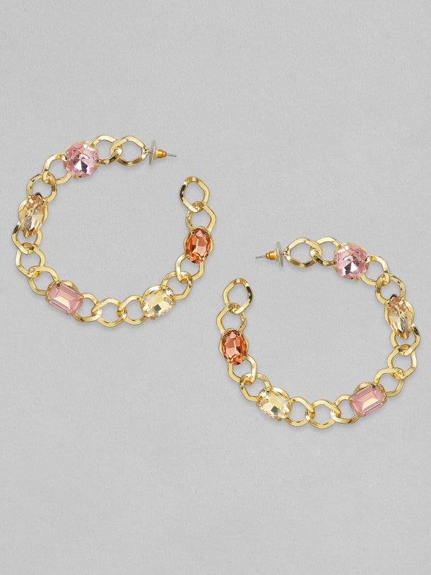 Rubans Fashion Accessories Gold-Plated Handcrafted Half Hoop Earrings Earrings