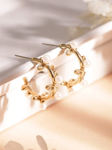 Rubans Fashion Accessories Gold-Plated Handcrafted Half Hoop Earrings Earrings
