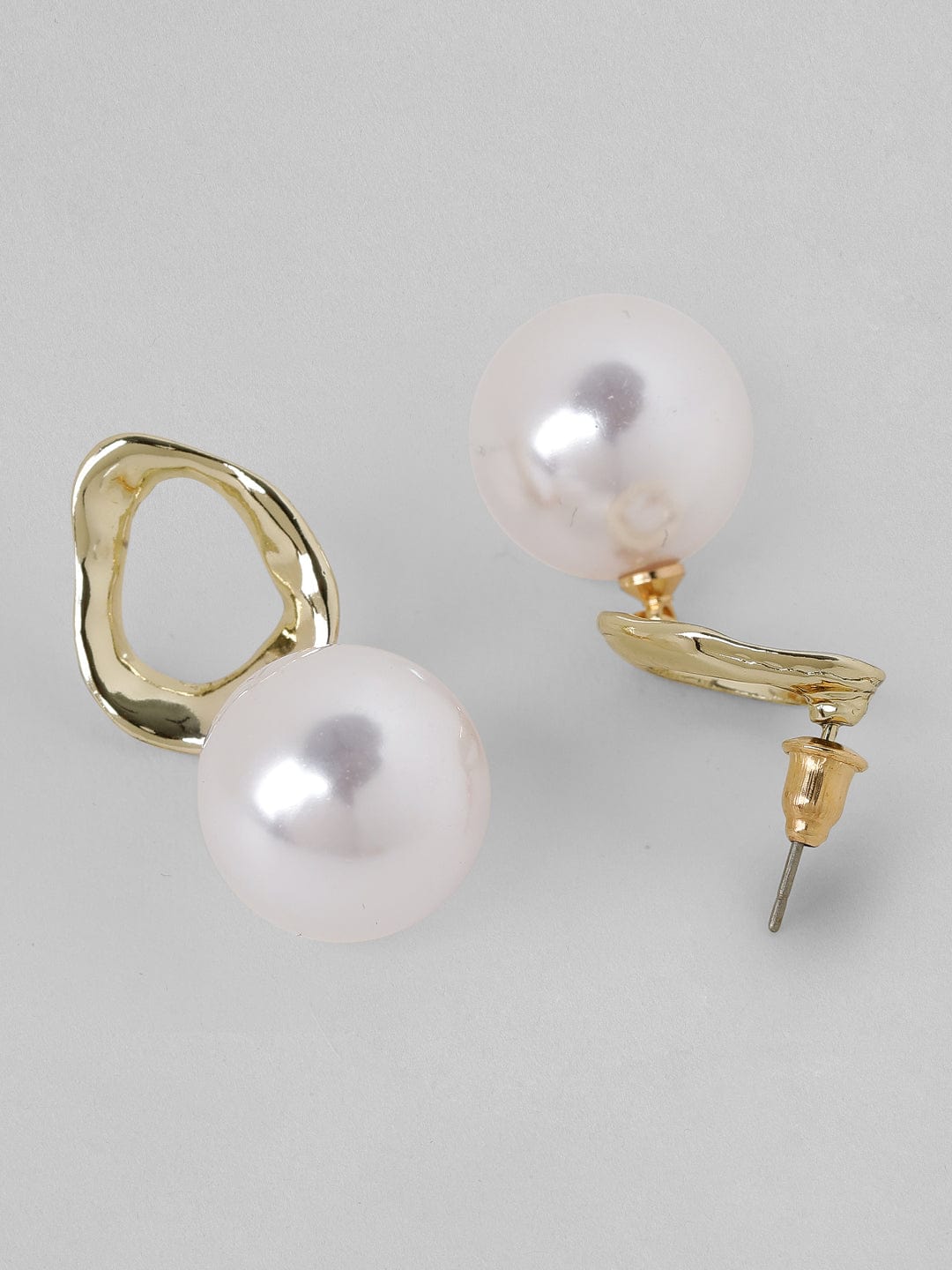 Tokyo Talkies X Rubans Fashion Accessories Gold-Plated  Off-White Contemporary Earrings Earrings