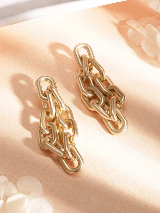 Rubans Fashion Accessories Gold-Toned Geometric Drop Earrings Earrings