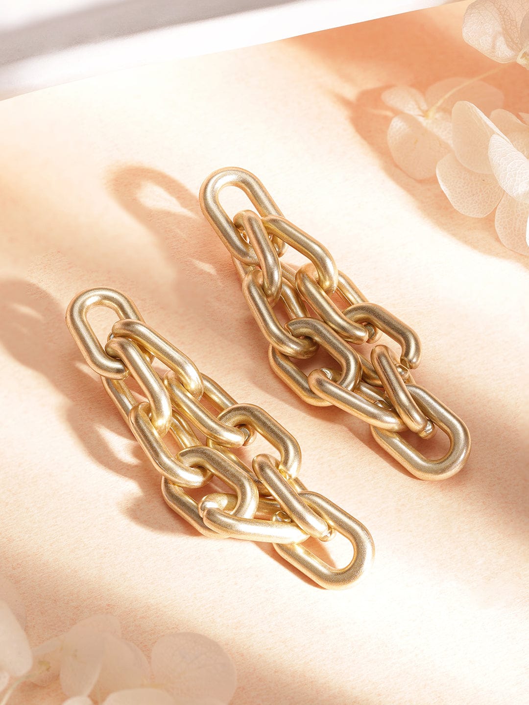 Tokyo Talkies X Rubans Fashion Accessories Gold-Toned Geometric Drop Earrings Earrings