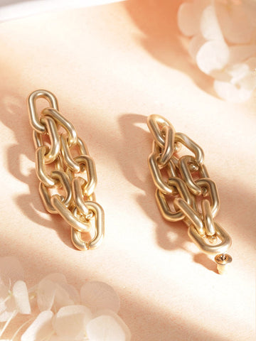 Rubans Fashion Accessories Gold-Toned Geometric Drop Earrings Earrings