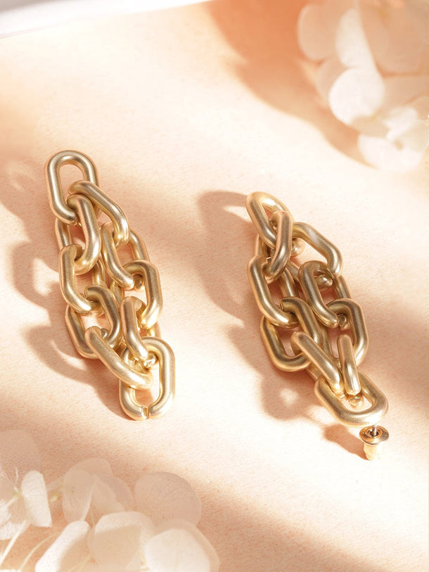 Rubans Fashion Accessories Gold-Toned Geometric Drop Earrings Earrings