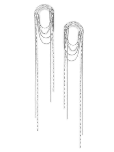 rubans FASHION ACCESSORIES Silver-Toned Contemporary Drop Earrings Drop Earrings