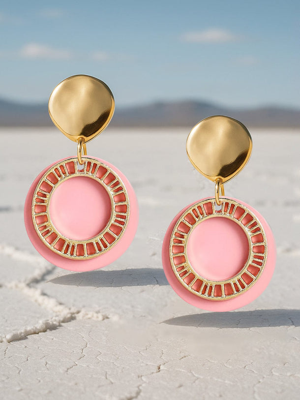 rubans Pink Gold Plated Drop Earrings. Earrings