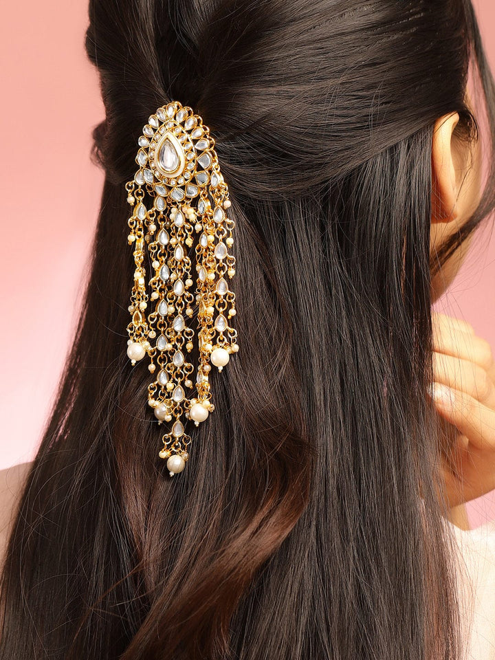 Tradition Touch Kundan Hair Brooch Head Jewellery