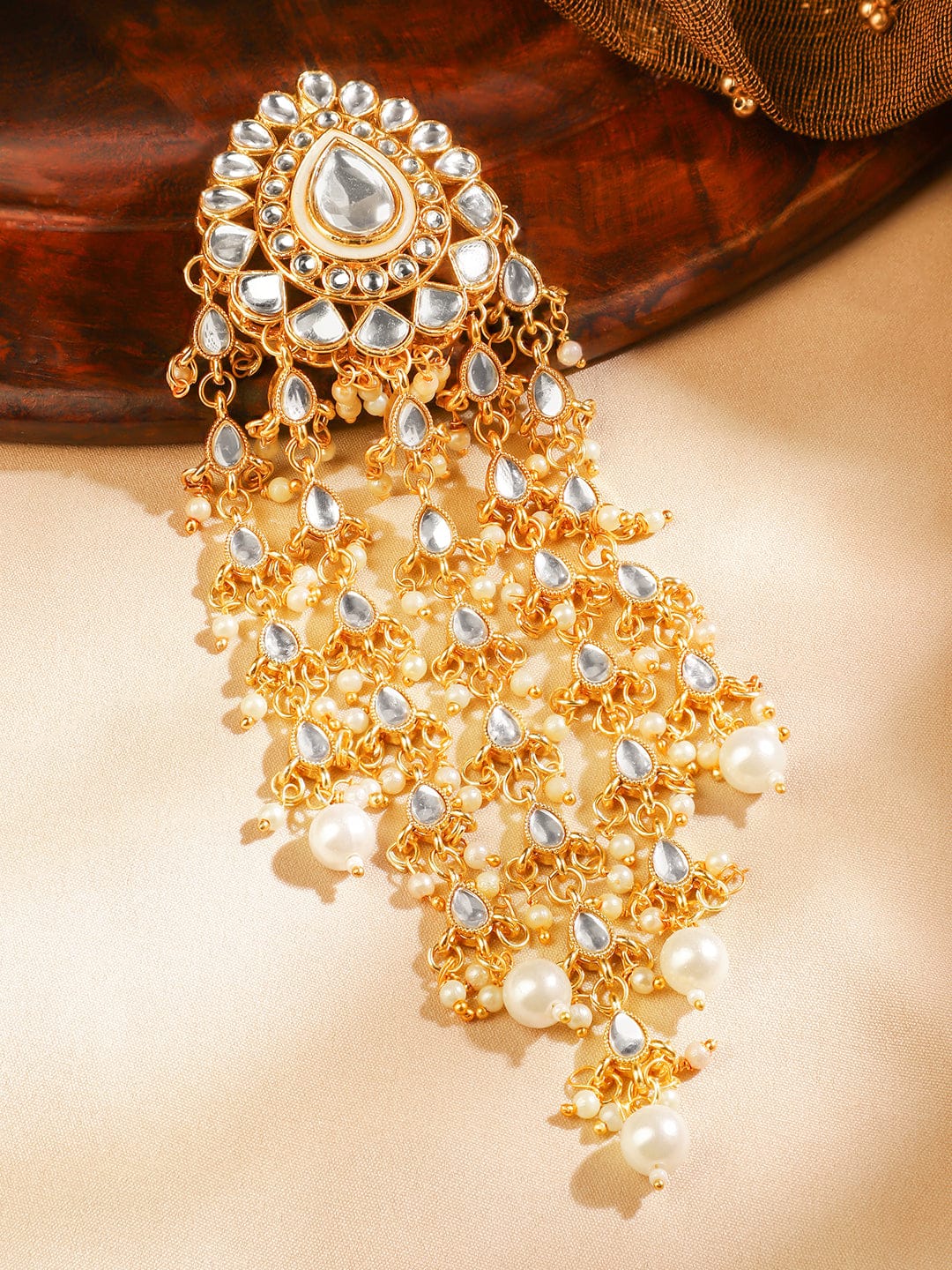 Tradition Touch Kundan Hair Brooch Head Jewellery