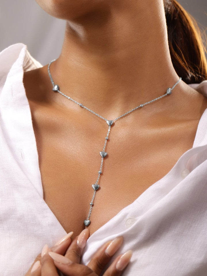 Trendy Y Chain with Heart Charms Necklace & Chains