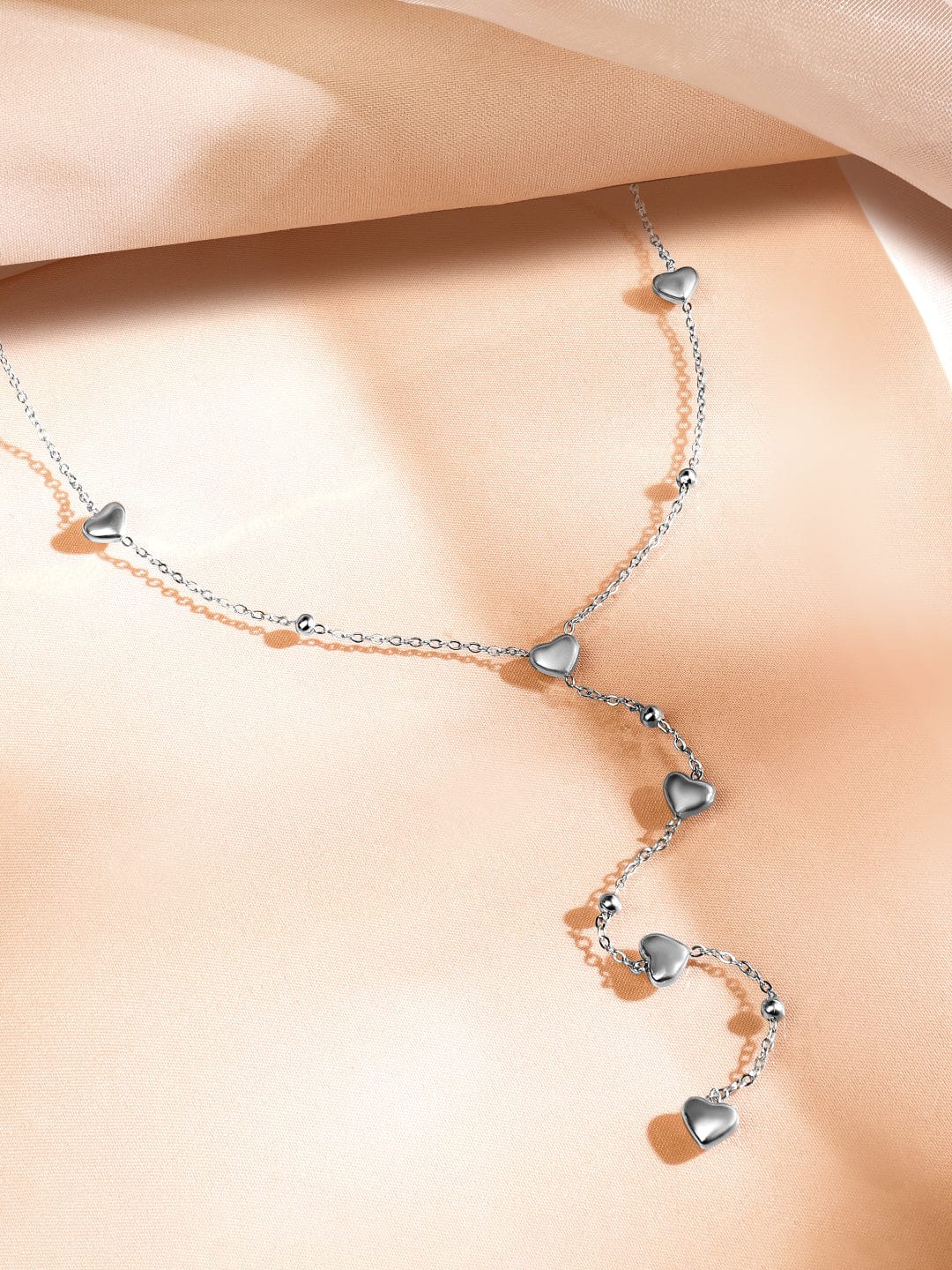 Trendy Y Chain with Heart Charms Necklace & Chains