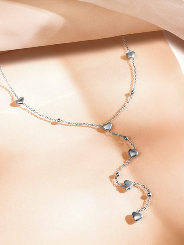 Trendy Y Chain with Heart Charms Necklace & Chains