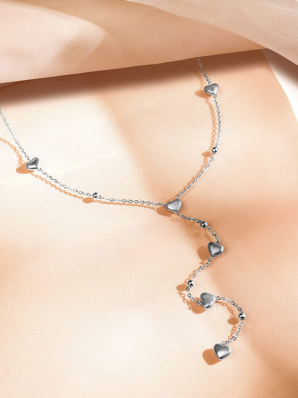 Trendy Y Chain with Heart Charms Necklace & Chains