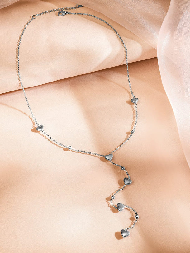 Trendy Y Chain with Heart Charms Necklace & Chains