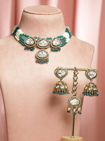 Turquoise Edges Kundan Choker Set Jewellery Set