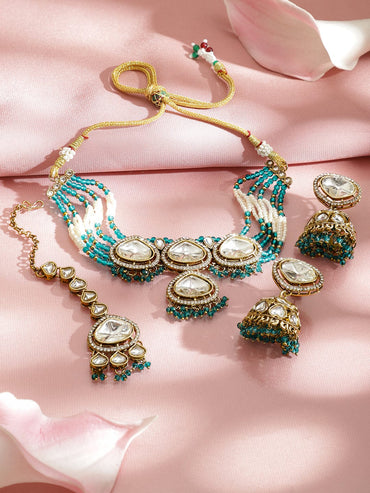 Turquoise Edges Kundan Choker Set Jewellery Set