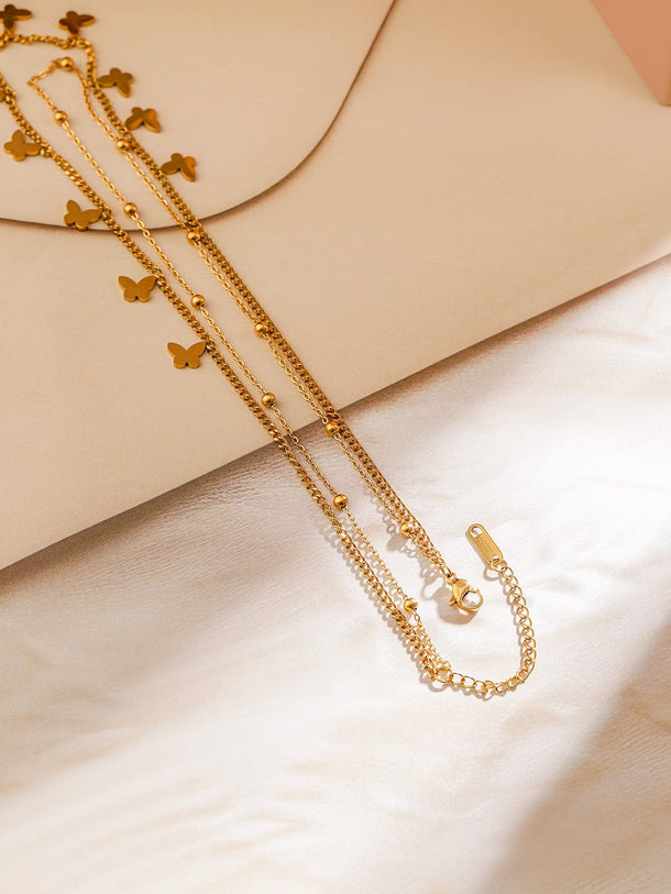 Vibrant Butterfly Stainless Steel Necklace Chain Necklace & Chains