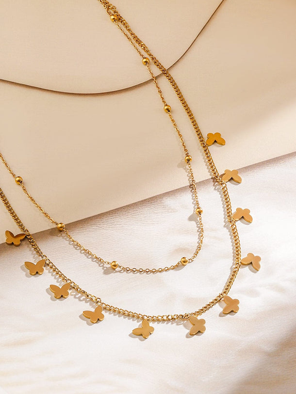 Vibrant Butterfly Stainless Steel Necklace Chain Necklace & Chains