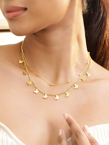 Vibrant Butterfly Stainless Steel Necklace Chain Necklace & Chains