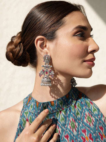 Vintage Vibes: Exquisite Oxidized Jhumka Earrings for Timeless Charm Earrings