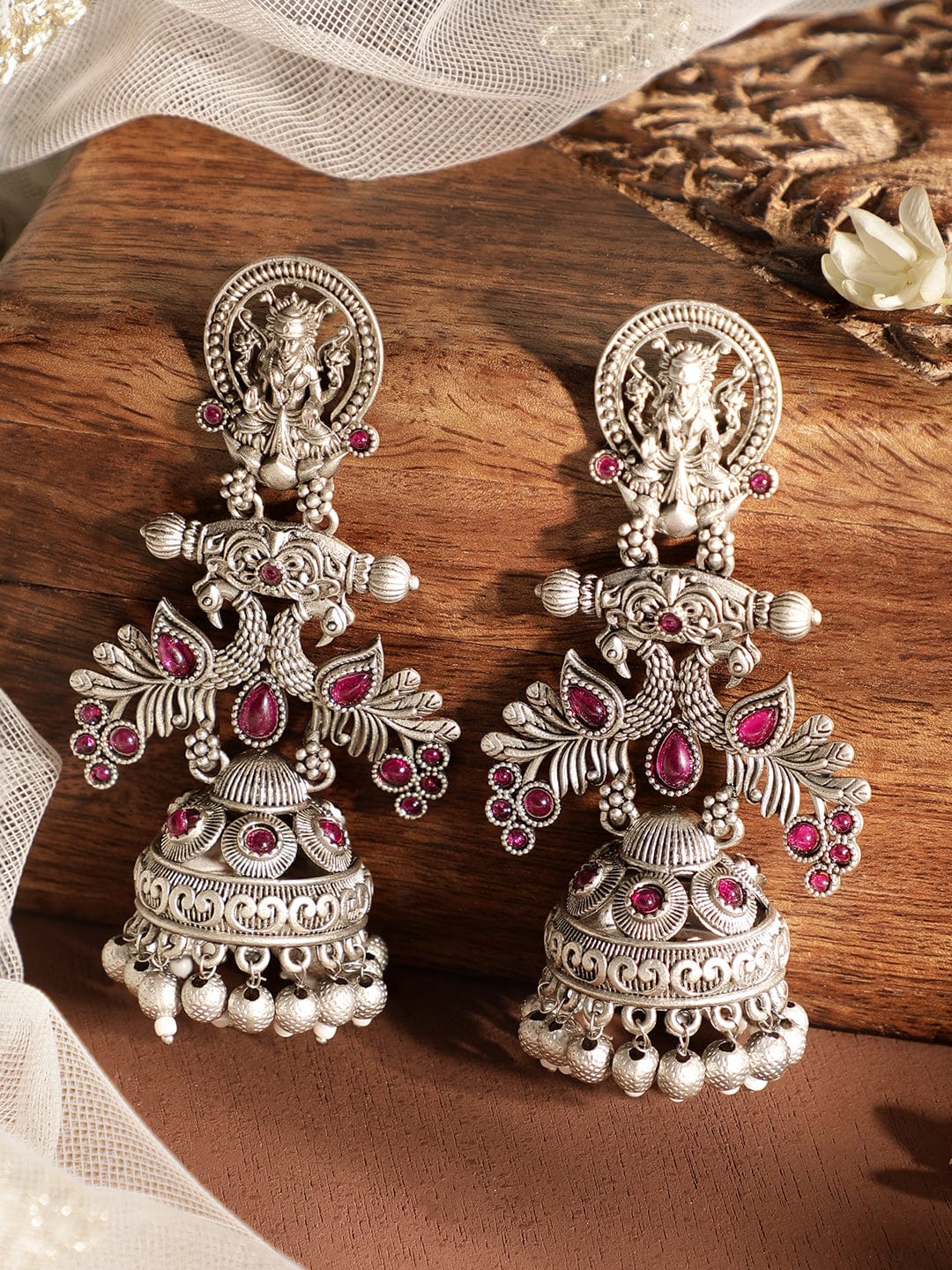 Vintage Vibes: Exquisite Oxidized Jhumka Earrings for Timeless Charm Earrings