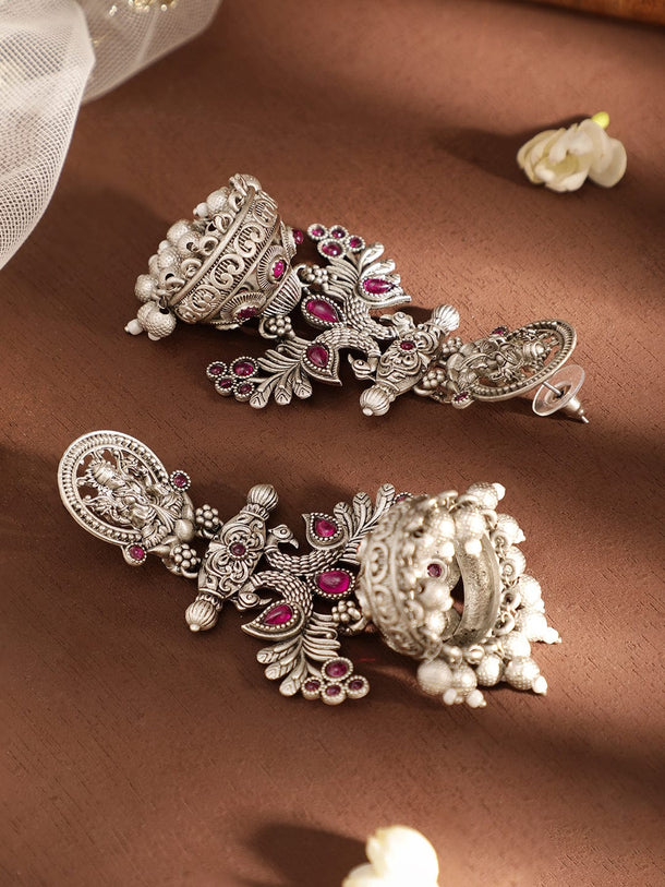 Vintage Vibes: Exquisite Oxidized Jhumka Earrings for Timeless Charm Earrings