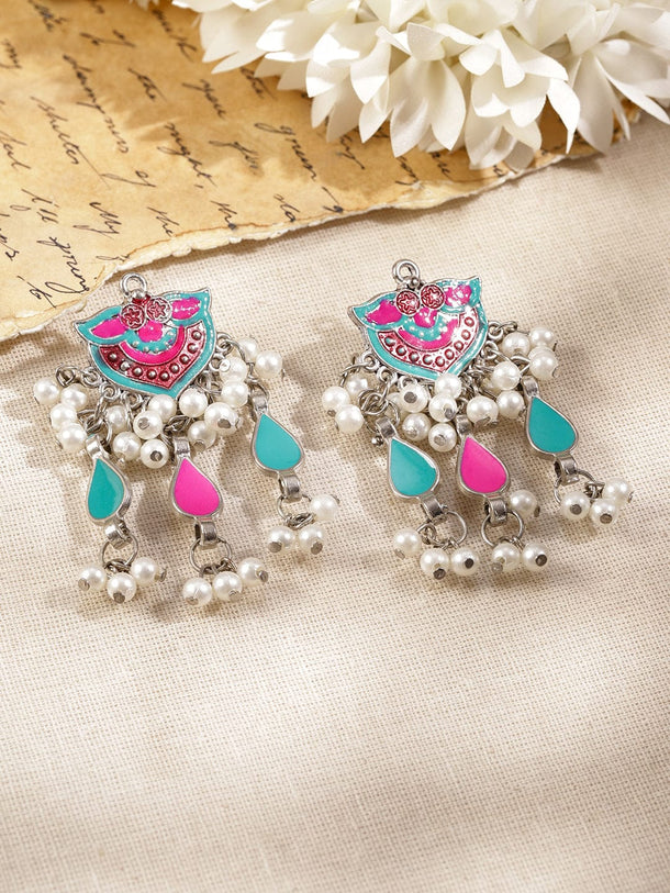 Vivid Hues Oxidised Necklace Set Jewellery Set