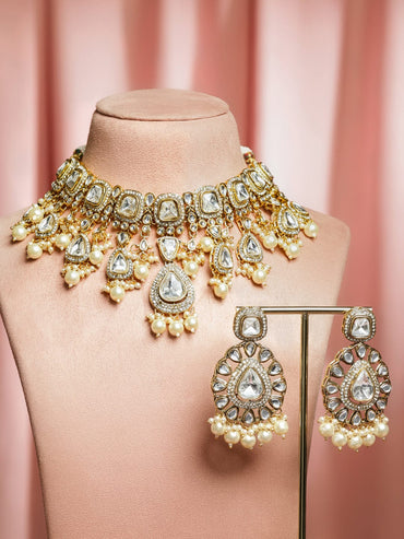 Whisper of Eternal Kundan Pearl Necklace Set Jewellery Set