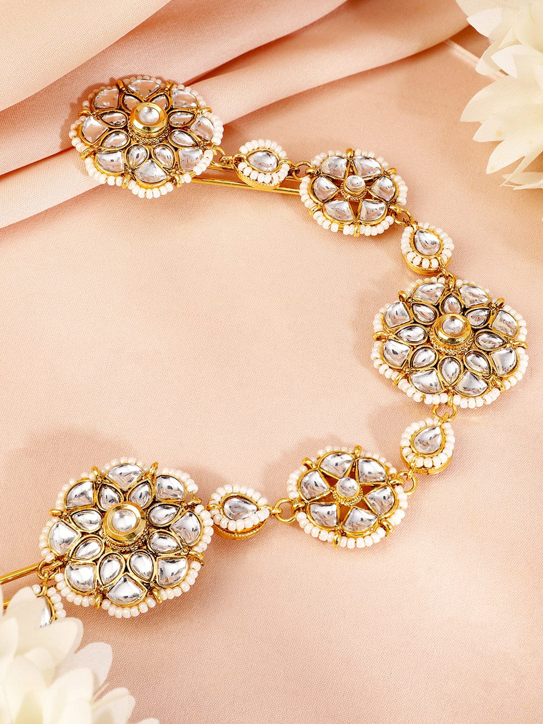 Whisper of White Radiance Braid Brooch Head Jewellery