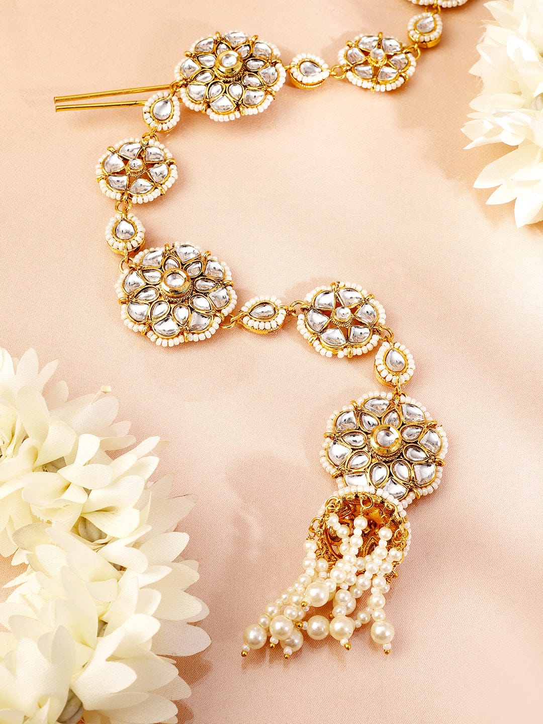 Whisper of White Radiance Braid Brooch Head Jewellery