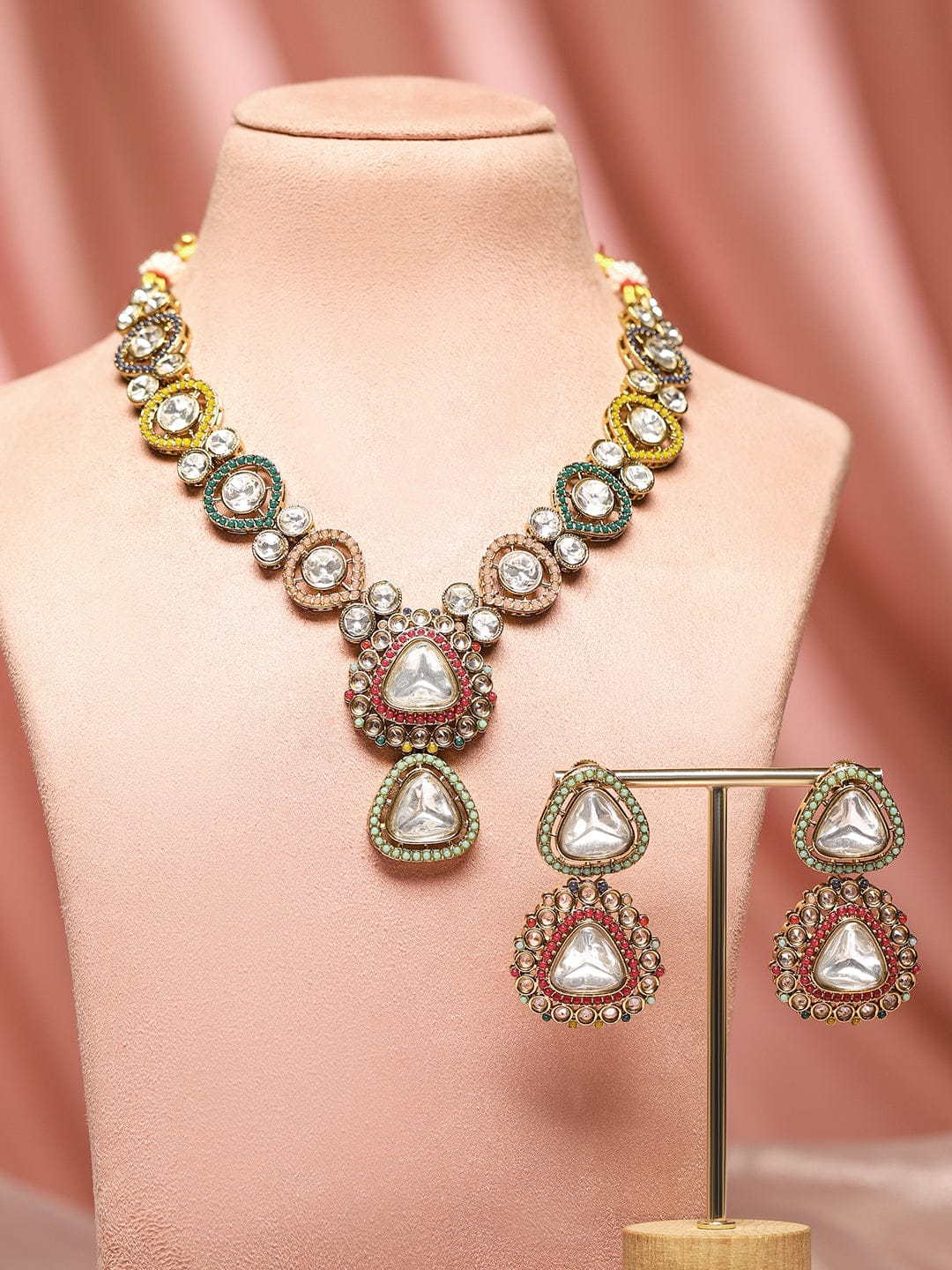 Whispers of Colours Kundan Necklace Set Jewellery Set