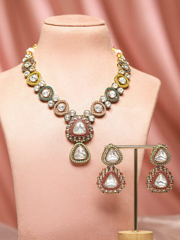 Whispers of Colours Kundan Necklace Set Jewellery Set