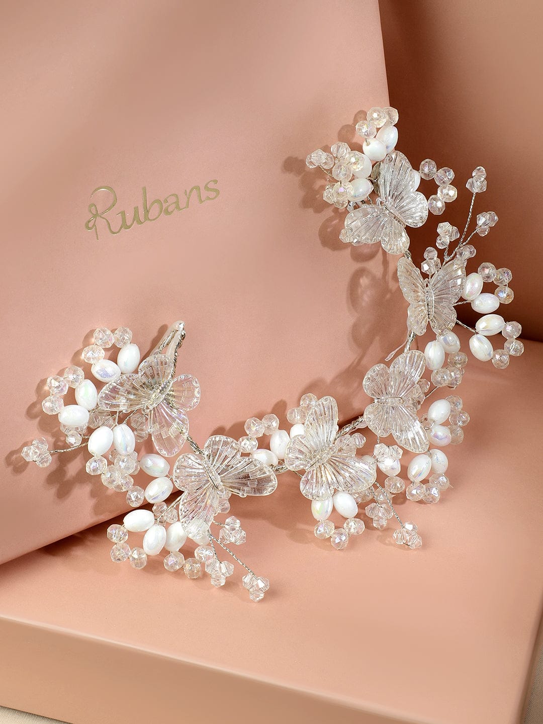 White Garden beaded hair accessory Head Jewellery