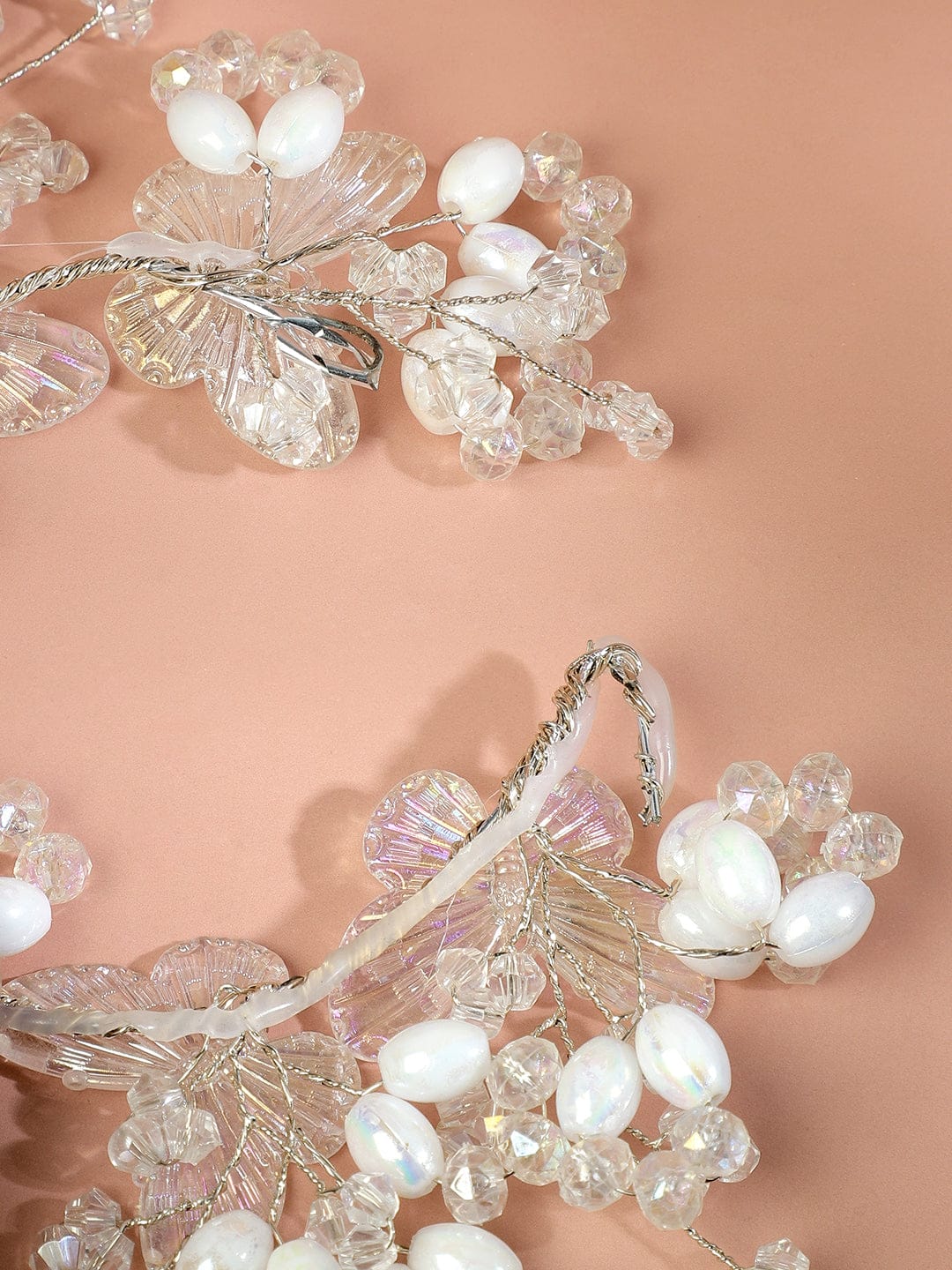 White Garden beaded hair accessory Head Jewellery