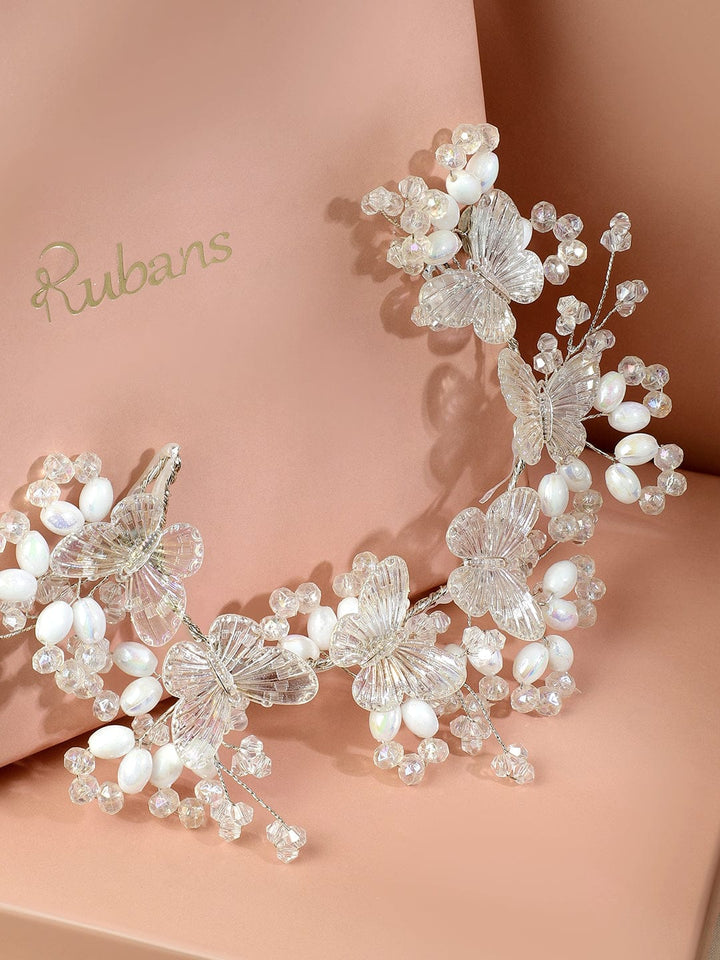 White Garden beaded hair accessory Head Jewellery