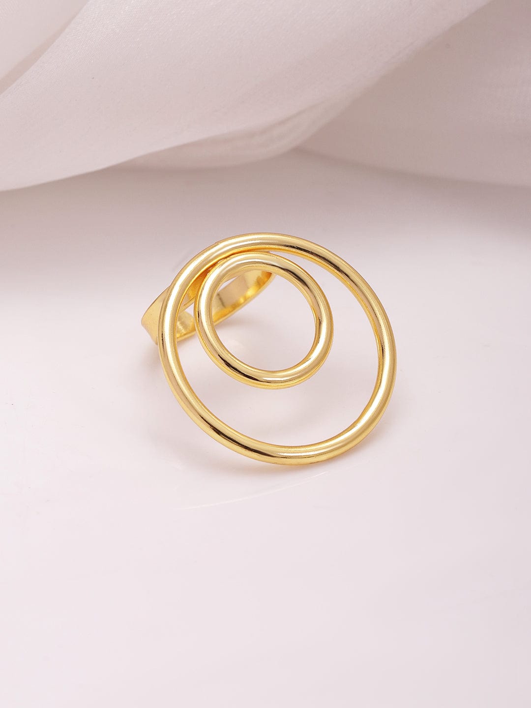 Women 18KT Gold Plated Brass Spiral Finger Ring Ring