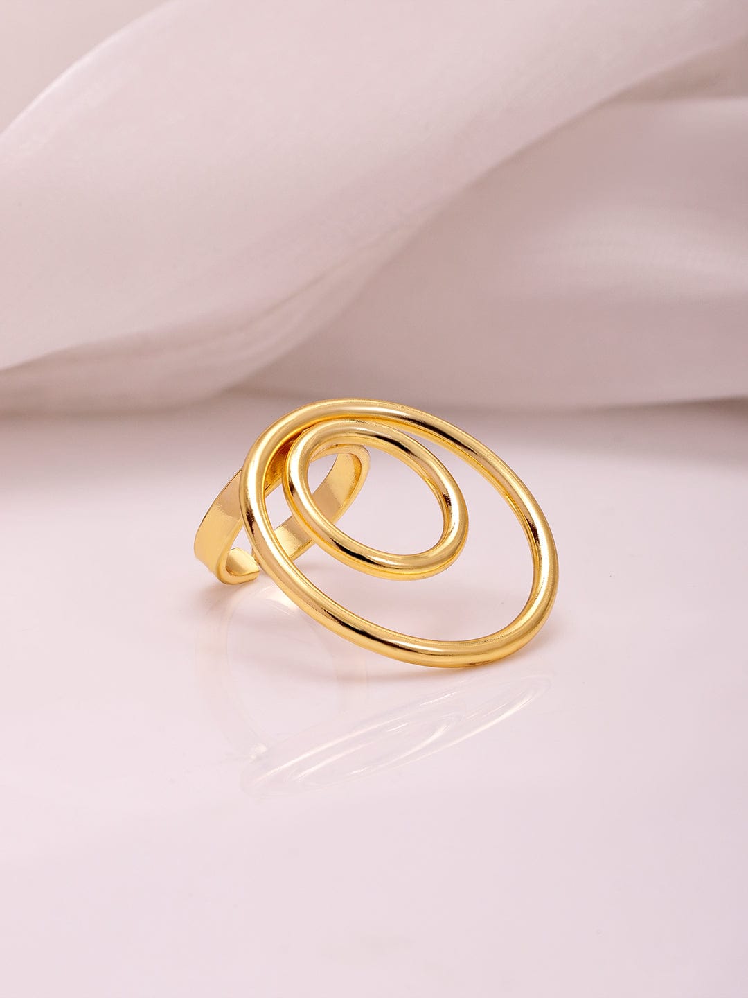 Women 18KT Gold Plated Brass Spiral Finger Ring Ring