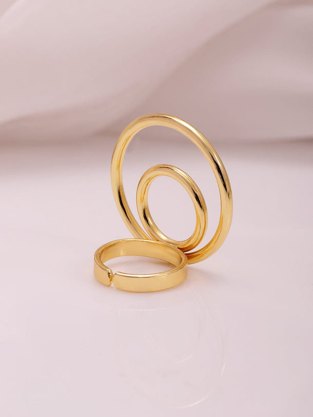 Women 18KT Gold Plated Brass Spiral Finger Ring Rings