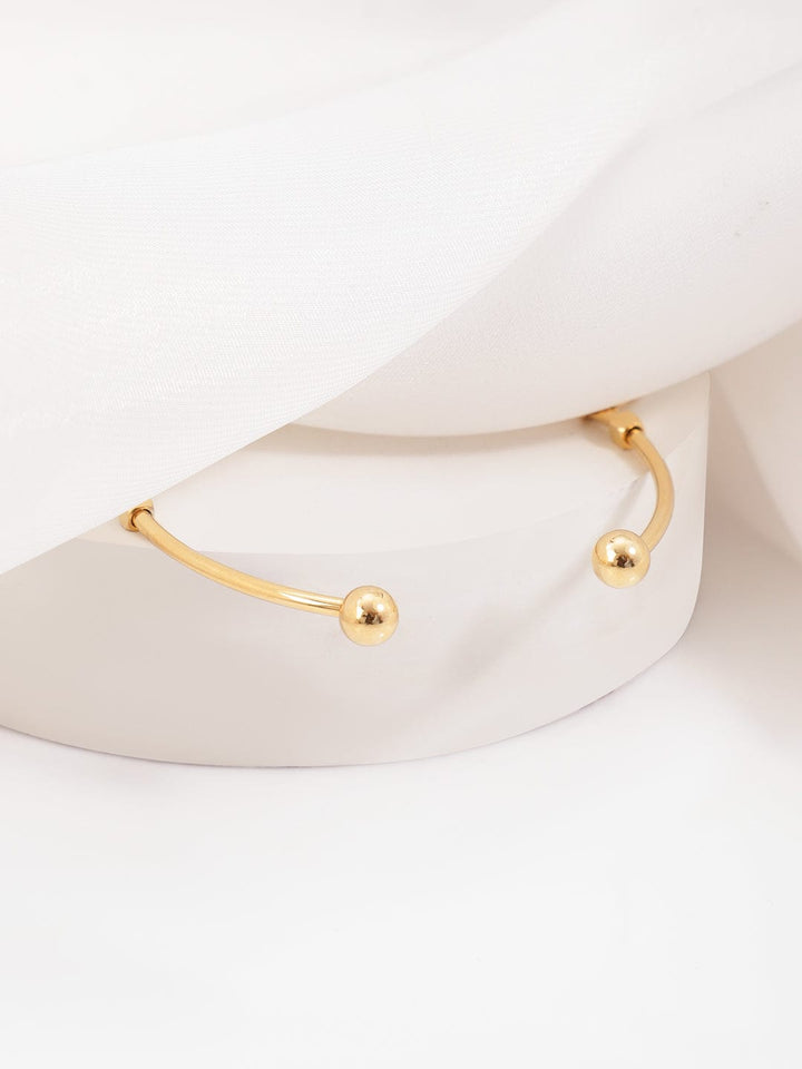 Women Cubic Zirconia Handcrafted Gold-Plated Cuff Bracelet Bracelet