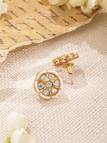 Women Gold Plated CZ Stone Studded Pendant Set pendent set