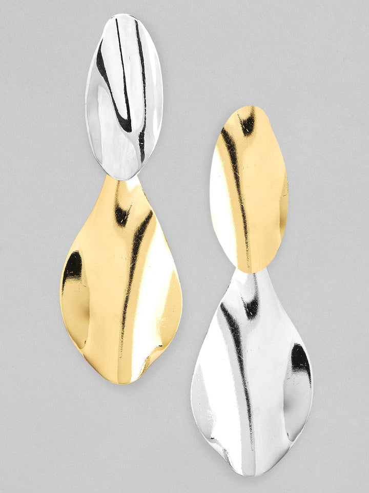 Gold-Toned & Silver-Toned Contemporary Drop Earrings Earrings