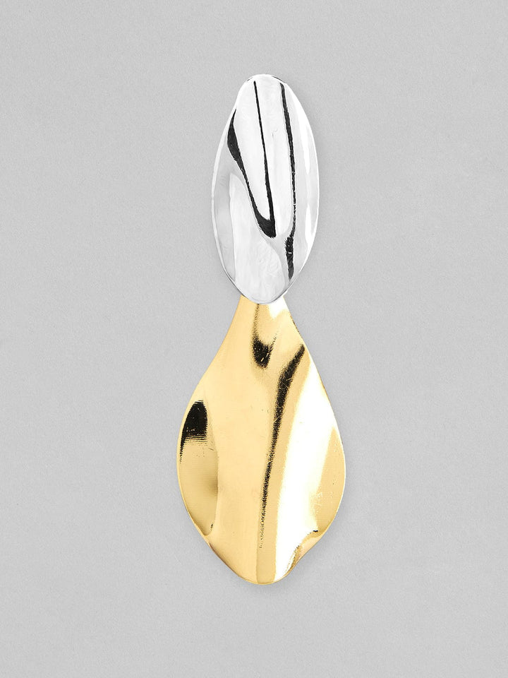 Gold-Toned & Silver-Toned Contemporary Drop Earrings Earrings