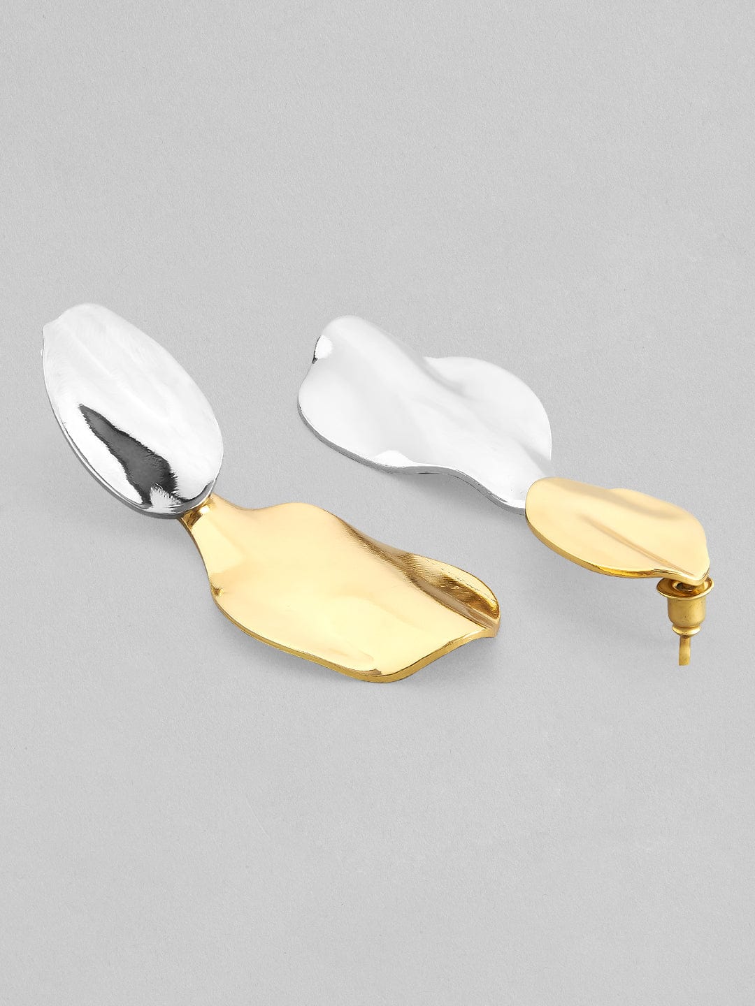 Gold-Toned & Silver-Toned Contemporary Drop Earrings Earrings